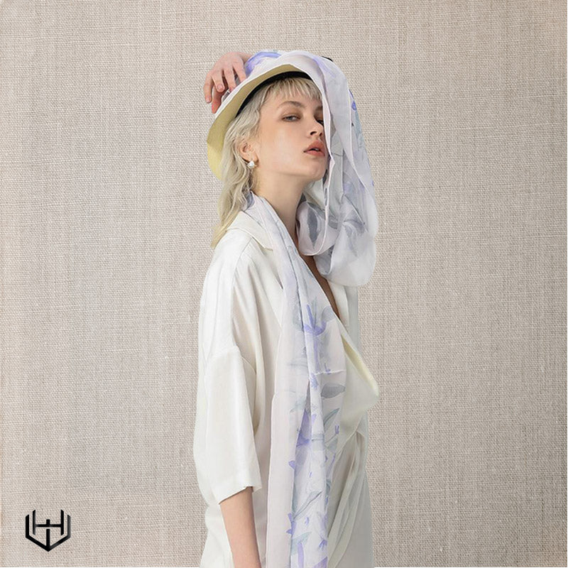 Echarpe soie Harry Wesson 50 cm x 170 cm