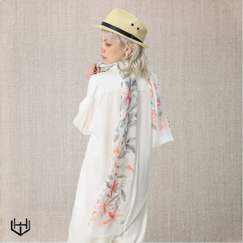 Echarpe soie Harry Wesson 50 cm x 170 cm